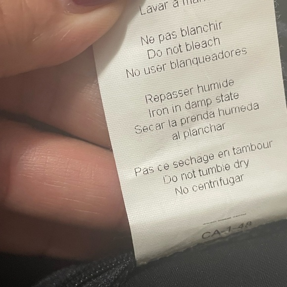 Charcoal gray pinstripe pencil skirt maxi with black side panels and border. - Picture 4 of 14